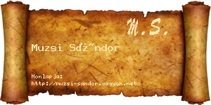 Muzsi Sándor névjegykártya